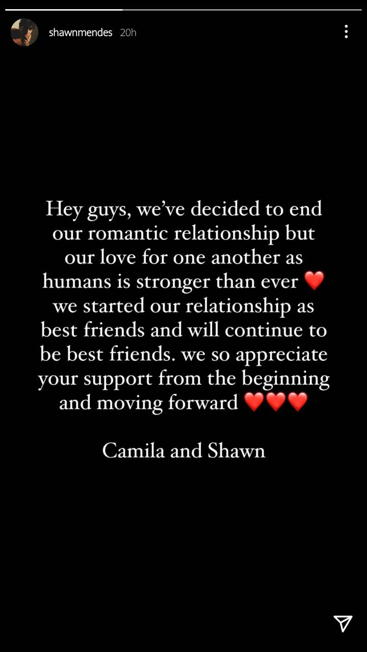 Camilla Cabello y Shawn Mendes ponen fin a su relación.