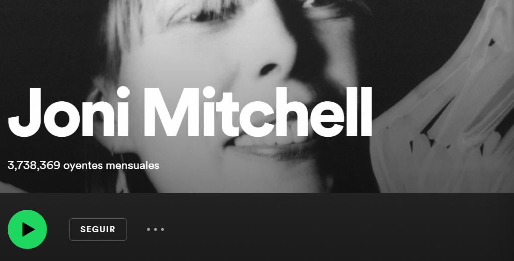  Joni Mitchell quitara su música de Spotify por mentiras sobre el covid