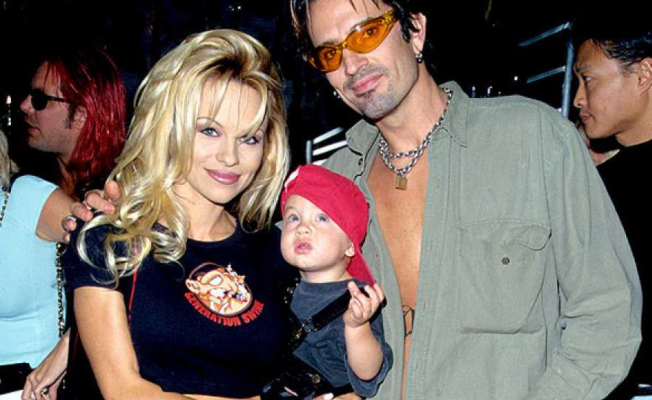 Pamela Anderson con su primer esposo 