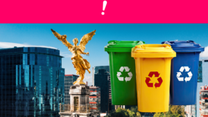 Portada Estatua del Ángel y botes de basura