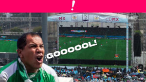 Portada de aficionado gritando gol