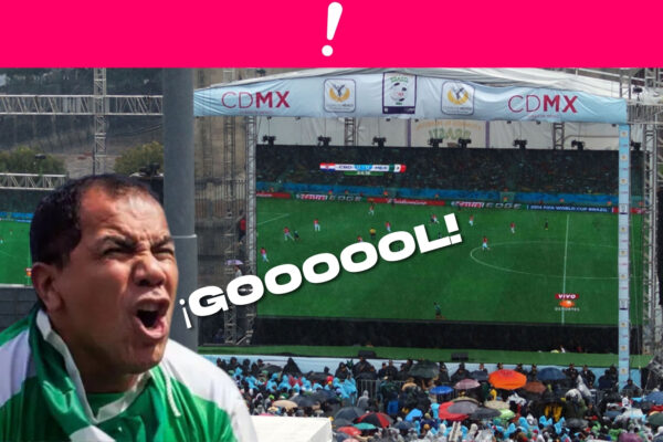 Portada de aficionado gritando gol